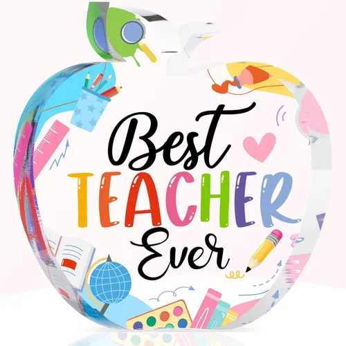Miniatura 26 de Yookeer Regalos de agradecimiento para profesores, pisapapeles acrílico de manzana de 3 pulgadas, el mejor regalo para profesores, regalo