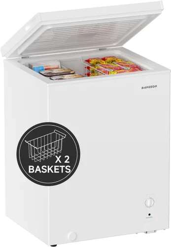 Miniatura 9 de BANGSON - Congelador horizontal de 3.5 pies cúbicos con cesta removible, congelador profundo ajustable para el hogar/dormitorios/apartamento/oficina