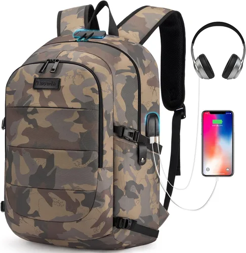Miniatura 15 de Tzowla, mochila de viaje de negocios para computadora portátil de 15,6 a 17,3 pulgadas para mujeres, hombres y para regalar, A-Negro