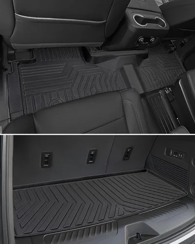 Miniatura 5 de BAMACAR para GMC Yukon para Chevrolet Chevy Tahoe 2021-2025 2026 Alfombrillas de Piso y Forro de Carga (7 Asientos), para Yukon Denali (No XL)