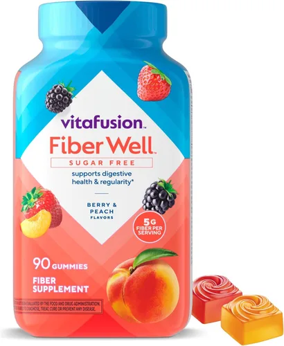 Miniatura 7 de Vitafusion Fiber Well, suplemento de fibra sin azúcar, 90 unidades. Vitaminas gomosas B12, 60