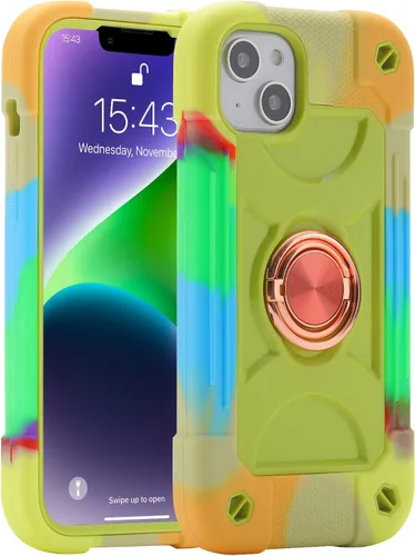 Miniatura 59 de MARKILL Funda compatible con iPhone 15 de 6.1 pulgadas con soporte integrado, [grado militar resistente de cuerpo completo] protección contra Rosa