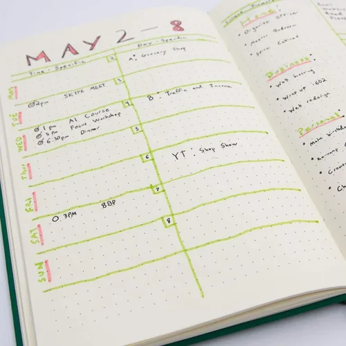 Miniatura 3 de Simply Genius Cuadernos A5, negro, paquete de 4, tapa dura, cuadrícula punteada para el trabajo y la escuela