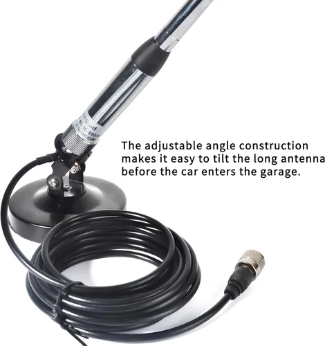 Miniatura 6 de TWAYRDIO Ángulo ajustable 180 ° antena de radio montaje magnético 10CM/4 pulgadas base para coche transceptor móvil