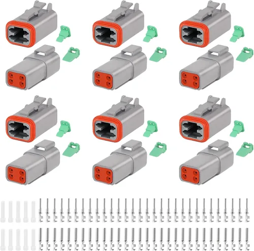 Miniatura 10 de GKG DTK1-1 - Juego de conectores Deutsch de 6 juegos (2/3/4/6/8/12 pines), conectores DT Deutsch impermeables IP68, conectores de cable eléctrico