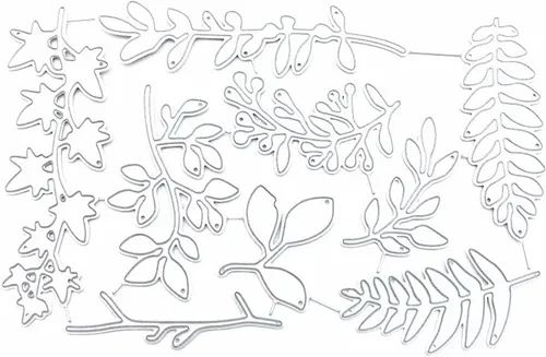 Plantilla de metal para plantas de hojas, hierba, troqueles de corte en relieve, álbum de recortes, álbum de fotos, manualidades, troqueles de