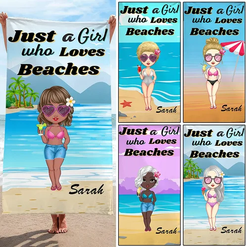Miniatura 11 de Toalla de playa personalizada Chibi Bestie, hawaiana en la playa, piscina, fiesta para niños pequeños, niñas, regalos, mejores amigas, toalla