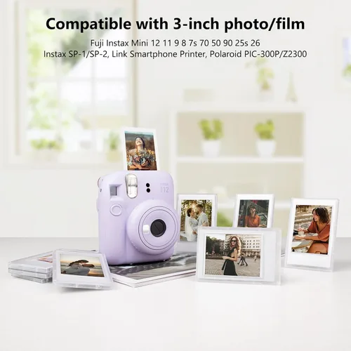 Miniatura 2 de Marcos de Fotos Transparentes Esmerilados de 2x3 - Paquete de 8 Marcos de Fotos Pequeños para Película Fujifilm Instax Mini de 3" - para Instax Mini