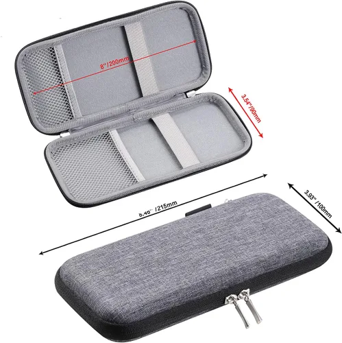 Miniatura 4 de Estuche Duro Mejorado para Lápices para Adultos, Estuche Resistente para Bolígrafos con Cremallera - Gris