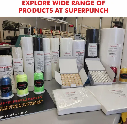 Miniatura 7 de Superpunch Estabilizador de lavado, SuperStable H2O Eau Gone White FSL rollo de 12 pulgadas x 10 yardas, estabilizador de bordado a máquina, lavado