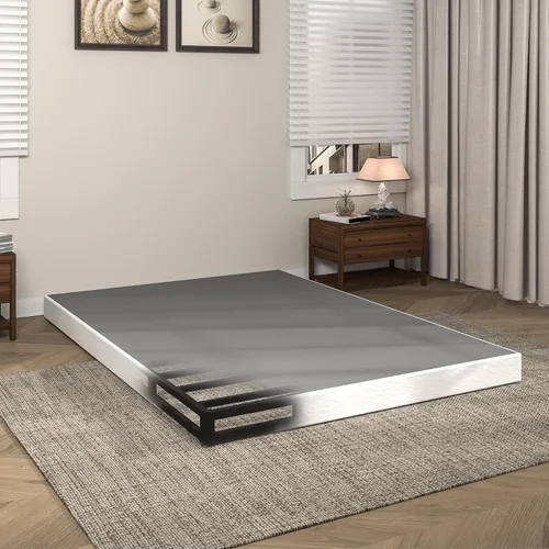 Miniatura 9 de Somier de 5 Pulgadas para Cama Individual, Base de Colchón Metálica Resistente con Funda de Tela, Montaje Fácil, Capacidad de 680 kg