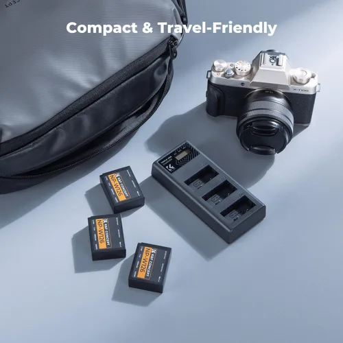 Miniatura 7 de K&F CONCEPT Paquete de 3 baterías NP-W126 y cargador de batería NP-W126S XT30III mejorado de 3 ranuras compatible con cámaras Fujifilm X100vi