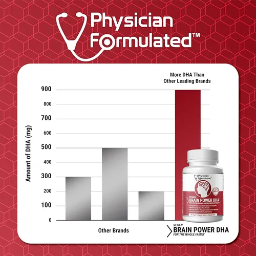 Miniatura 2 de DHA vegano para cerebro y prenatal 100% a base de algas Omega 3 ácidos grasos esenciales sin carragenano, sin aceite vegetal más 2500 mcg