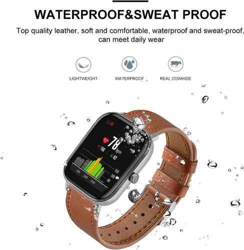 Miniatura 4 de Correa de reloj de cuero compatible con Amazfit Active 2/GTS 4 4mini 3 2 2e 2 mini >R 1.654 in y Bip 3/Bip 3 Pro/Bip U Pro/Bip/Bip Lite/Bip S/Bip S