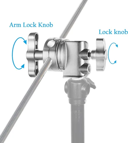 Miniatura 5 de Selens Adaptador de soporte de luz giratorio de 2.5 pulgadas, versátil accesorio de montaje de abrazadera de cabeza resistente con soportes de 4, 8