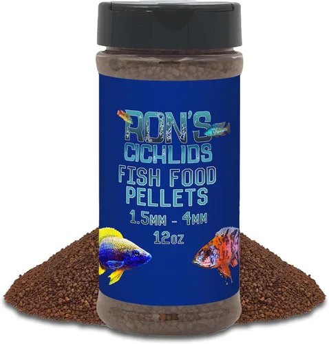 Miniatura 8 de RON'S CICHLIDS Pellets de comida para peces cíclidos africanos para adultos, hechos en Estados Unidos, pellets y palitos de cíclidos de hundimiento
