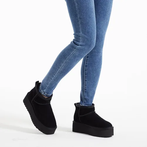 Miniatura 6 de Xiakolaka Mini botas clásicas de plataforma para mujer, botas de nieve antideslizantes de gamuza para invierno