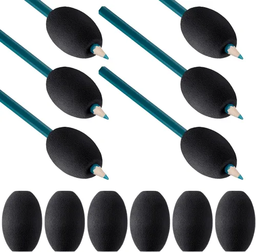 Miniatura 8 de Outus 12 empuñaduras para lápiz de huevo para adultos, agarre de escritura a mano para huevo, lápiz capacitivo, espuma acolchada suave