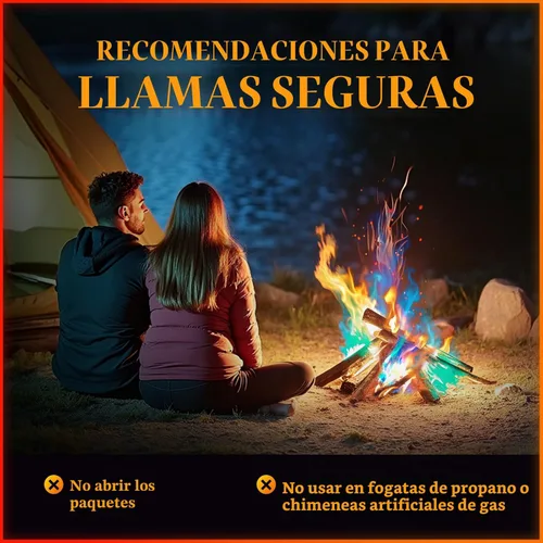 Miniatura 6 de MEKER Paquetes de Cambio de Color de Fuego – Fogata, Fogatas, Chimeneas al Aire Libre, Hoguera – Color de Fuego – Accesorios Perfectos de Campamento