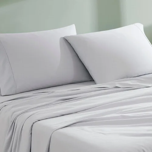 Miniatura 19 de Linen Closet Juego de 4 piezas de sábanas de 100% algodón orgánico tamaño completo, tejido de percal, crujiente, fresco, suave y duradero, sábanas