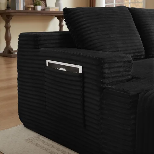 Miniatura 8 de 141" Oversized U Shaped Cloud Sectional Couches with Storage Console for Living Room, Corduroy Compressed Boneless Couch, Symmetrical Sofa & Couch