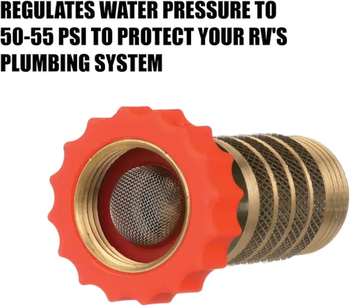Miniatura 2 de Regulador de agua Valterra para RV de alto flujo, regulador de agua de alto flujo de latón sin plomo para cámper, remolque, sistema de fontanería