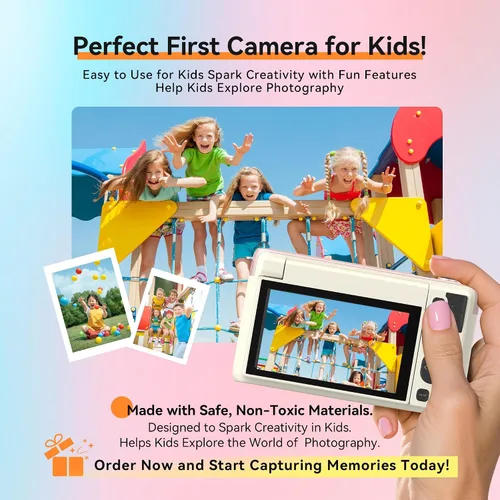 Miniatura 4 de 4K Digital Camera Vlogging Camera for Travel Point and Shoot 75MP Photo Resolution, 4K 30FPS Video, 3-Inch Flip IPS Screen, 2500mAh Battery, 32GB