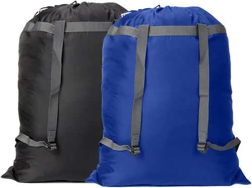 Paquete de 2 mochilas para lavandería, 27 x 34 pulgadas, bolsa de lavandería resistente con correas para el hombro, cierre de cordón, mochila de