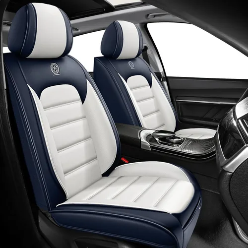 Miniatura 13 de Fundas de asiento para Chevrolet Chevy Aveo 2004-2011, funda de asiento de automóvil de piel sintética, compatible con bolsa de aire, protector