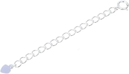 Miniatura 7 de Adabele SS302-2 - 1 extensión de cadena de plata de ley chapada en oro amarillo real, lindo corazón caída, fuerte, extraíble, ajustable, de 2