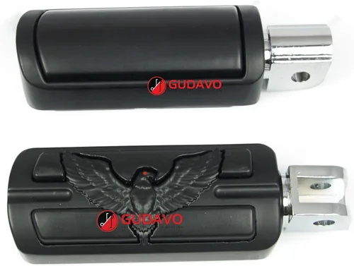 Miniatura 19 de Piernas delanteras o traseras de aluminio para motocicleta, pedal negro con soportes para Victory All Hammer (delantero (para piloto), estilo: 2