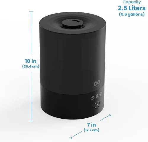 Miniatura 9 de Everlasting Comfort Humidificador de llenado superior de 2.5 litros para dormitorio, silencioso, fácil de llenar y limpiar, tiempo de funcionamiento