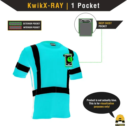 Miniatura 7 de KwikSafety - Charlotte, NC - Camisa de seguridad de manga corta OPERATOR [cinta reflectante sólida] Clase 2 Cumple con ANSI OSHA Cinta básica