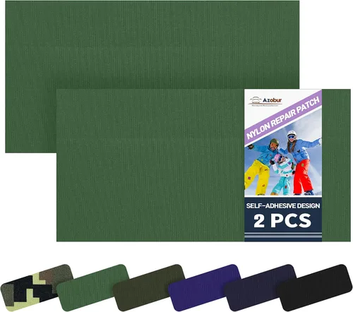 Miniatura 43 de Azobur Parches de reparación de chaquetas de plumón, impermeables, autoadhesivos, parches de tela de nailon para chaquetas hinchadas