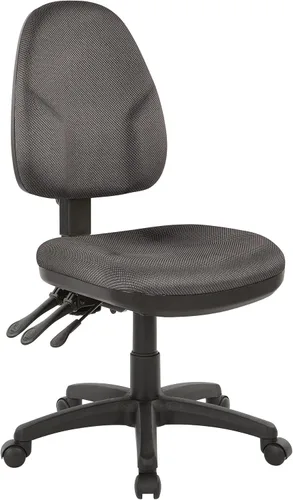 Miniatura 6 de Office Star - Silla ergonómica de oficina de doble función con respaldo acolchado ajustable y soporte lumbar integrado, sin brazos, tela de polvo