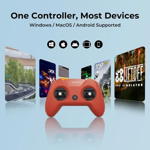 Miniatura 3 de BETAFPV LiteRadio 2 SIM Drone Simulador de Vuelo Controlador para FPV Entrenamiento de Pilotos Principiantes, Compatible con la mayoría de Rojo