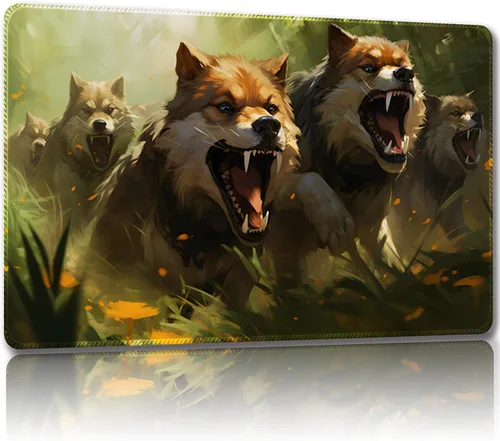 Miniatura 10 de Tapete de juego para MTG con bolsas de almacenamiento gratuitas – 24 x 14 pulgadas tapete de juego para juegos de mesa y juegos de mesa, con zonas