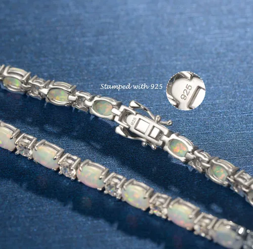 Miniatura 3 de FANCIME Birthstone Bracelets Sterling Silver Tennis Bracelets Charm Fine Jewelry Birthday Mothers Day Jewelry Gifts for Women Mom Daughter 7