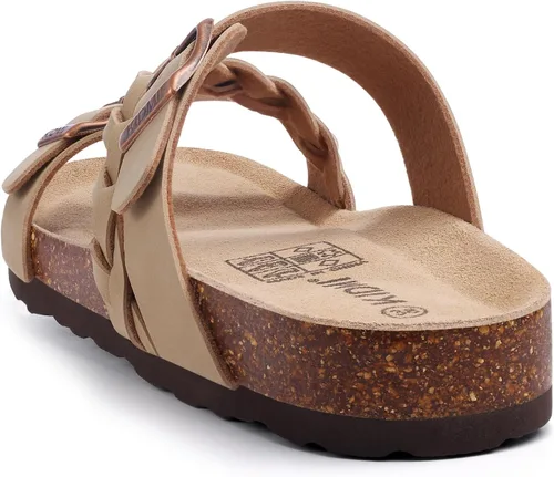 Miniatura 5 de KIDMI Sandalias con plantilla de corcho para mujer con soporte de arco, cómodas sandalias deslizantes con hebilla ajustable para el verano