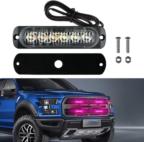 jeseny Paquete de 1 barra de luz LED, 4.4 x 1.1 pulgadas, 12-24 V, impermeable, luz de advertencia de alta luz para automóvil, 12 W, 6 cuentas de