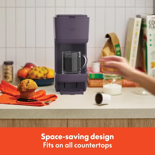 Miniatura 7 de BELLA Cafetera de una sola porción, cápsulas K y café molido compatible con bandeja de goteo extraíble y ajustable, apagado automático y accesorios