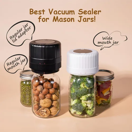 Miniatura 2 de Kit de Sellador al Vacío para Frascos Mason Completamente Automático - Kit de Sellador al Vacío para Frascos Mason con Parada Automática, Sellador