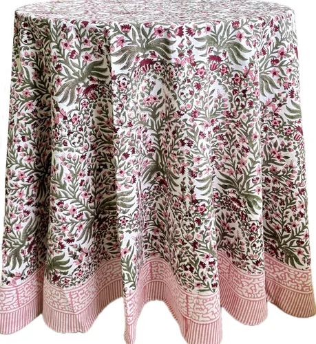 Miniatura 16 de ATOSII Mantel 100% algodón, Amara, floral, hecho a mano, rectangular, de lino, para cocina, comedor, fiestas, bodas, exteriores, picnics, Pascua