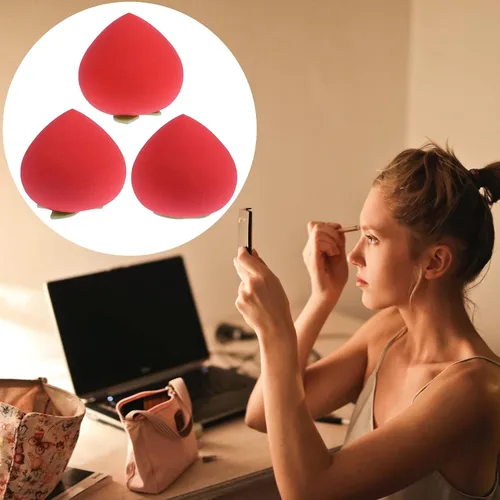 Miniatura 8 de Uonlytech Esponja de belleza de frutas, almohadillas de algodón para maquillaje facial, kit de maquillaje de cara, base de maquillaje en polvo
