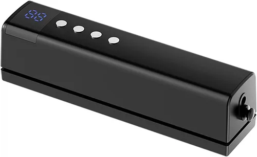 Máquina selladora al vacío recargable inalámbrica, diseño portátil de mano para viajes y preparación de emergencia, carga rápida USB-C (negro)
