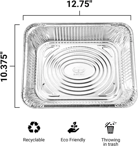 Miniatura 2 de Sartenes de aluminio con tapas, bandejas desechables de papel de aluminio profundo para asar y hornear, bandejas extra resistentes y duraderas