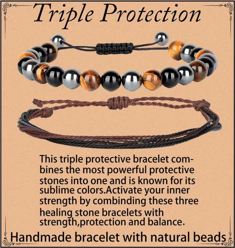 Miniatura 40 de LPBeads Pulsera de piedra natural hecha a mano de tamaño ajustable
