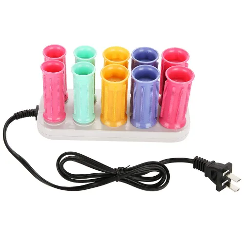Ymiko Rodillos calientes, rodillos calientes compactos de calor instantáneo para cabello medio, rodillo eléctrico profesional para rizar,
