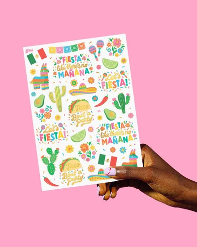 Miniatura 5 de xo, Fetti Fiesta Party Supplies - Tatuajes metálicos - 52 estilos Decoraciones del Cinco de Mayo, despedida de soltera de fiesta final +