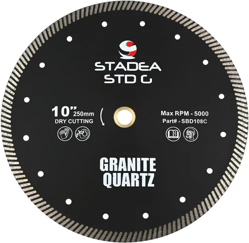 Miniatura 7 de SBD101C Hoja de sierra de diamante de 4 pulgadas de corte continuo turbo seco - Corta granito cuarcita, compatible con amoladora, cortador